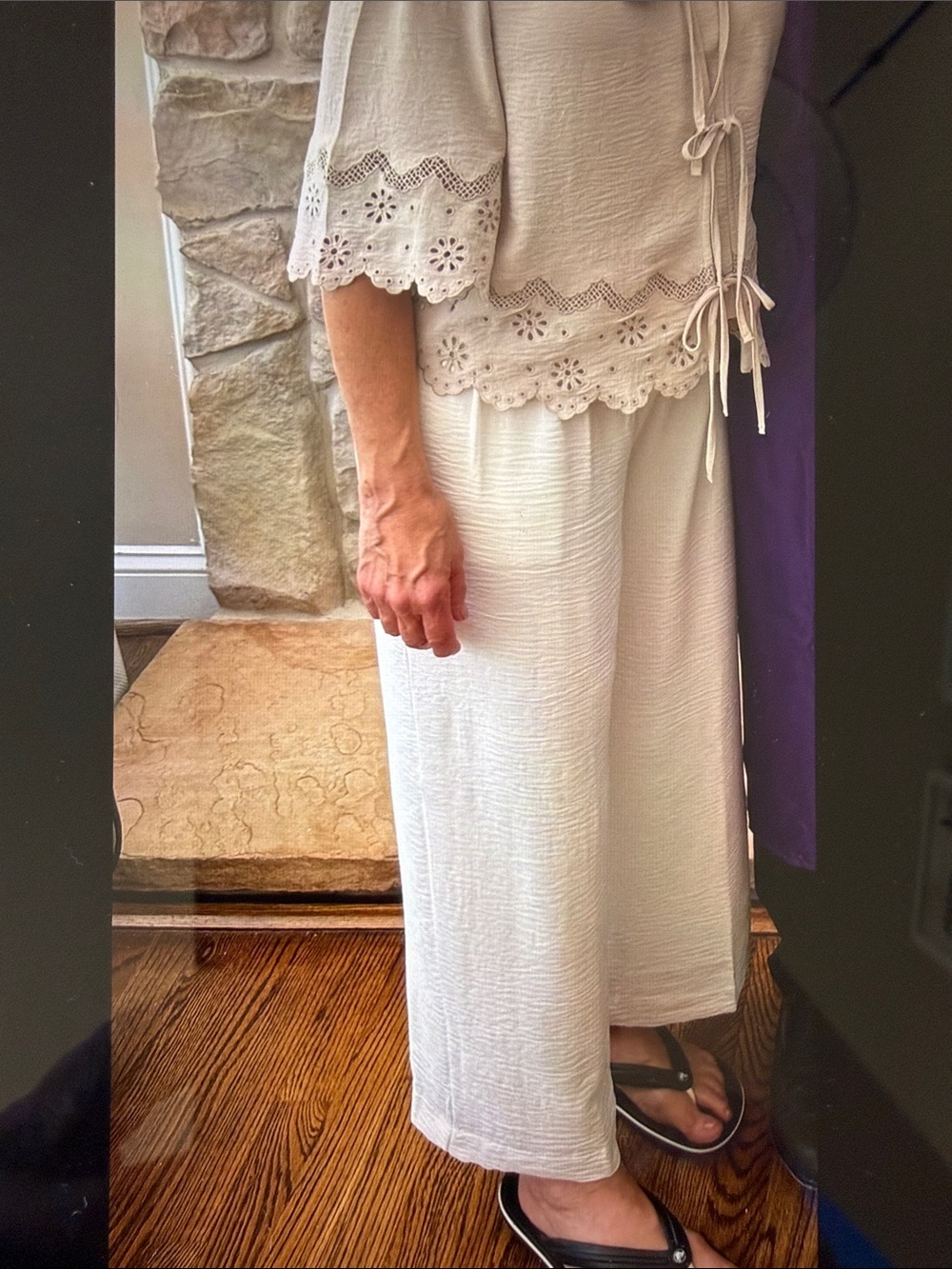 Jules & Leopold Cream Skirt with Brown Braided Belt